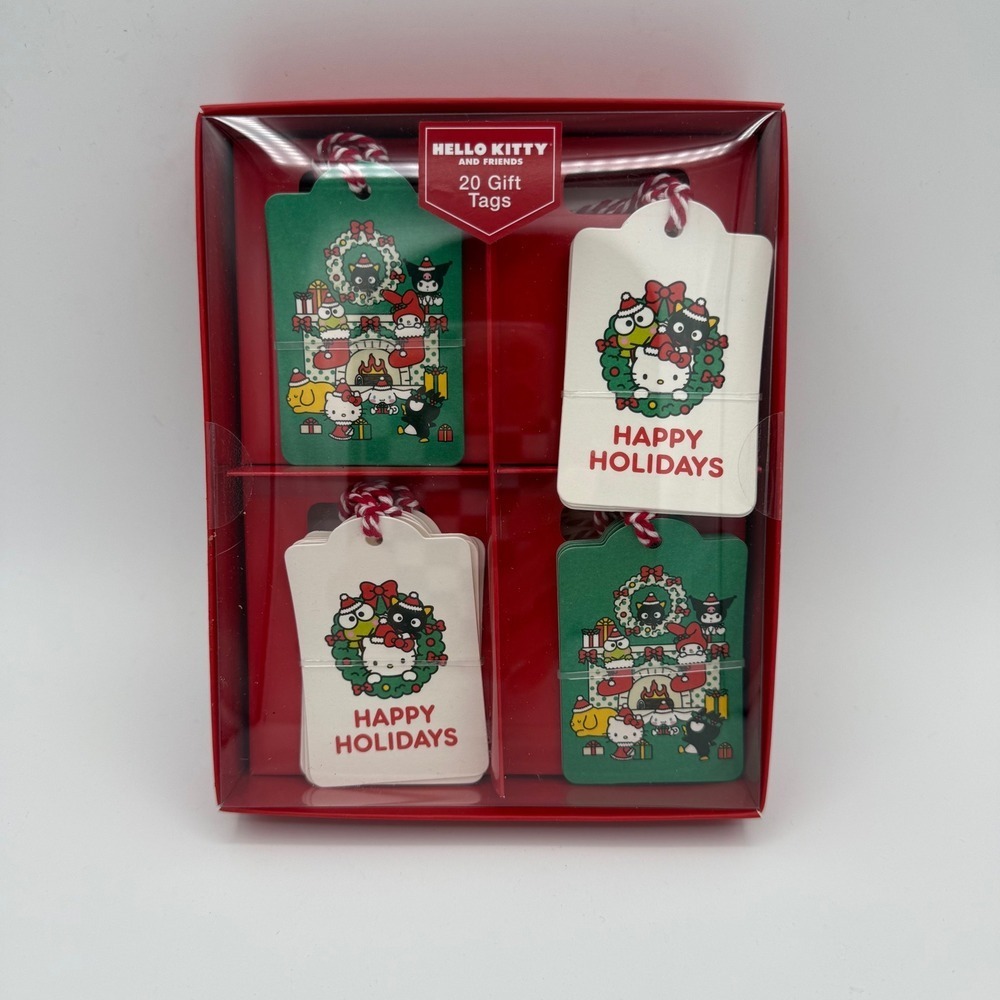 Hello Kitty and Friends Christmas Gift Tags Holiday Fireplace 20 Count‎